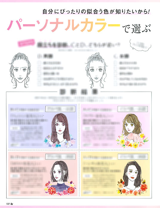 イラストレーター矢野すみれ　主婦の友社 Ray 5月号「パーソナルカラーで選ぶ春Lip」イラスト02