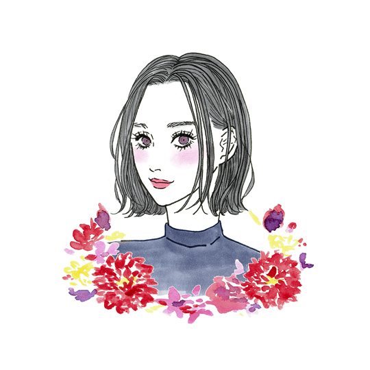 イラストレーター矢野すみれ　主婦の友社 Ray 5月号「パーソナルカラーで選ぶ春Lip」ウィンタータイプイラスト